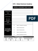 Econ IB IA Individual Commentary Cover Sheet