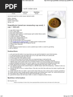 Whole Masoor Dal - North Indian Style: Ingredients (American Measuring Cup Used, 1 Cup 250 ML)