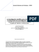 La Investigación Científica para El Desarrollo y El Desarrollo de La Investigación Científica Geopolítica Del Conocimiento y Los Aportes de La Ciencia A La Gestión Del "Desarrollo" en América Latina