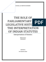 Parliamentary History in Interpreting Statutes