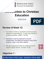 Educ310 - Intro To Christian Education 13