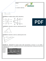 Lista de Exercícios Teorema de Tales