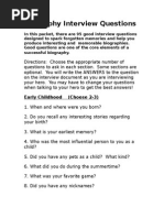 Biography Interview Questions