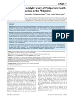 A Cross-Sectional Analytic Study of Postpartum Health Care Service Utilization in The Philippines