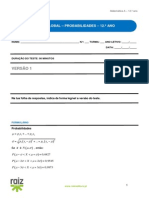 Teste Raiz Matemática 12 Ano