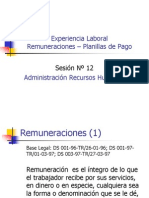 Remuneraciones de Planilla de Pago