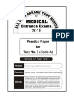 Practice Test-03 of AIATS Medical-2015 (Code-A)