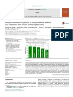 Catalytic Conversion of Glycerol To Oxygenated Fuel Additive in A Continuos Flow Reactor - Process Optimization