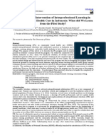 An Educational Intervention of Interprofessional Learning in Community Based Health Care in Indonesia What Did We Learn From The Pilot Study