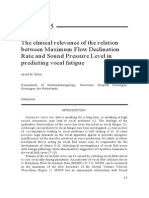 The Clinical Relevance of The Relation Between Maximum Flow Declination Rate and Sound Pressure Level in Predicting Vocal Fatigue