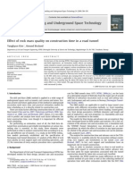 Effect of Rock Mass Quality On Construction Time in A Road Tunnel