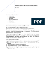 Proceso de Constitucion y Formalizacion de Un Restaurante