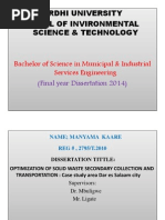 Optimization of Solid Wastes Secondary Collection and Transportation by Using GIS A Case Study of Dar Es Salaam City-TANZANIA by MANYAMA KAARE