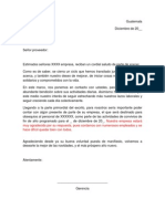 Carta de Solicitud de Obsequios