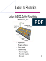 Introduction To Photonics Lecture 20-21-22 Guided Wave Optics