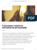 A Psicopatia - Transtorno Antissocial Da Personalidade - Discovery