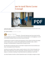 Ebola Response in Rural Sierra Leone Not Yet Rapid Enough