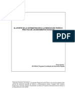 JARA O El Aporte de La Sistematizacion A La Renovacion Teorico Práctica de Los Movimientos Sociales