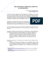 Redes Sociales en Ecuador, Aplicación y Efecto en La Comunicación