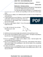 CBSE Class 7 Maths Worksheet - Perimeter and Area