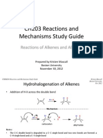 Reactions of Alkenes and Alkynes Study Guide