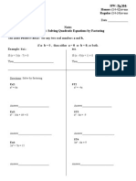 6.3 Solving Quadratics by Factoring