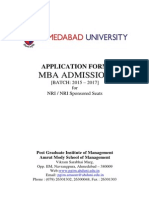 Mba Admission: Application Form