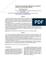 Diseño y Desarrollo Del Sistema de Gestión de La Calidad para Una Industria Extractora