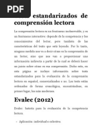 Tests Estandarizados de Comprensión