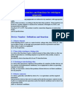 IEEE Device Numbers and Functions For Switchgear Apparatus