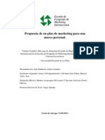 Propuesta de Un Plan de Marketing para Una Marca Personal PDF