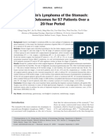 Non-Hodgkin's Lymphoma of The Stomach: Treatment Outcomes For 57 Patients Over A 20-Year Period