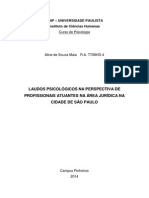 Laudos Psicológicos Na Perspectiva de Profissionais Atuantes Na Área Jurídica Na Cidade de São Paulo