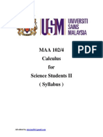 USM MAA 102 Syllabus