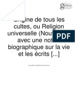 Origine de Tous Les Cultes, Ou Religion Universelle