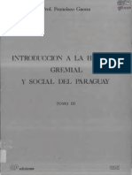 Introduccion A La Historia Gremial y Social Del Paraguay - Tomo Iii - Portalguarani