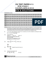 Hints & Solutions: Mock Test Paper # 1