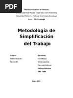 Metodologia de Simplificacion Del Trabajo