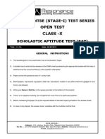 NTSE SAT 2015 Sample Paper