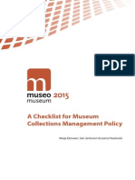 A Checklist For Museum Collections Management Policy - 2015