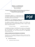 Management Proposal of The Extraordinary General Meeting 02.02.2015