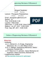 Outline of Engineering Mechanics I (Dynamics) : Administration