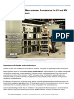 Inspection Test and Measurement Procedures For LV and MV Up To 36kV Switchgears