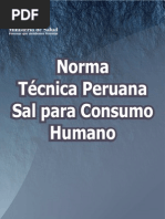 Norma Tecnica Peruana Sal para Consumo Humano-Libre