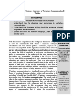 Practical Analysis of Sentence Structures in Workplace Communication II Writing