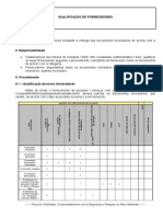 1-Qualificação de Fornecedores