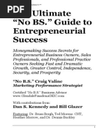 The Ultimate No BS Guide To Entrepreneurial Success - Book