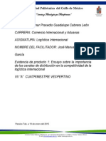 Evidencia de Producto 1 Ensayo Sobre La Importancia de Los Canales de Distribución en La Competitividad de La Logística Internacional Listo