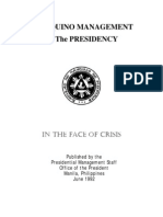 The Aquino Management of The Presidency-In The Face of Crisis