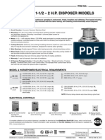 1-1/2 - 2 H.P. Disposer Models: Project: Item NO.